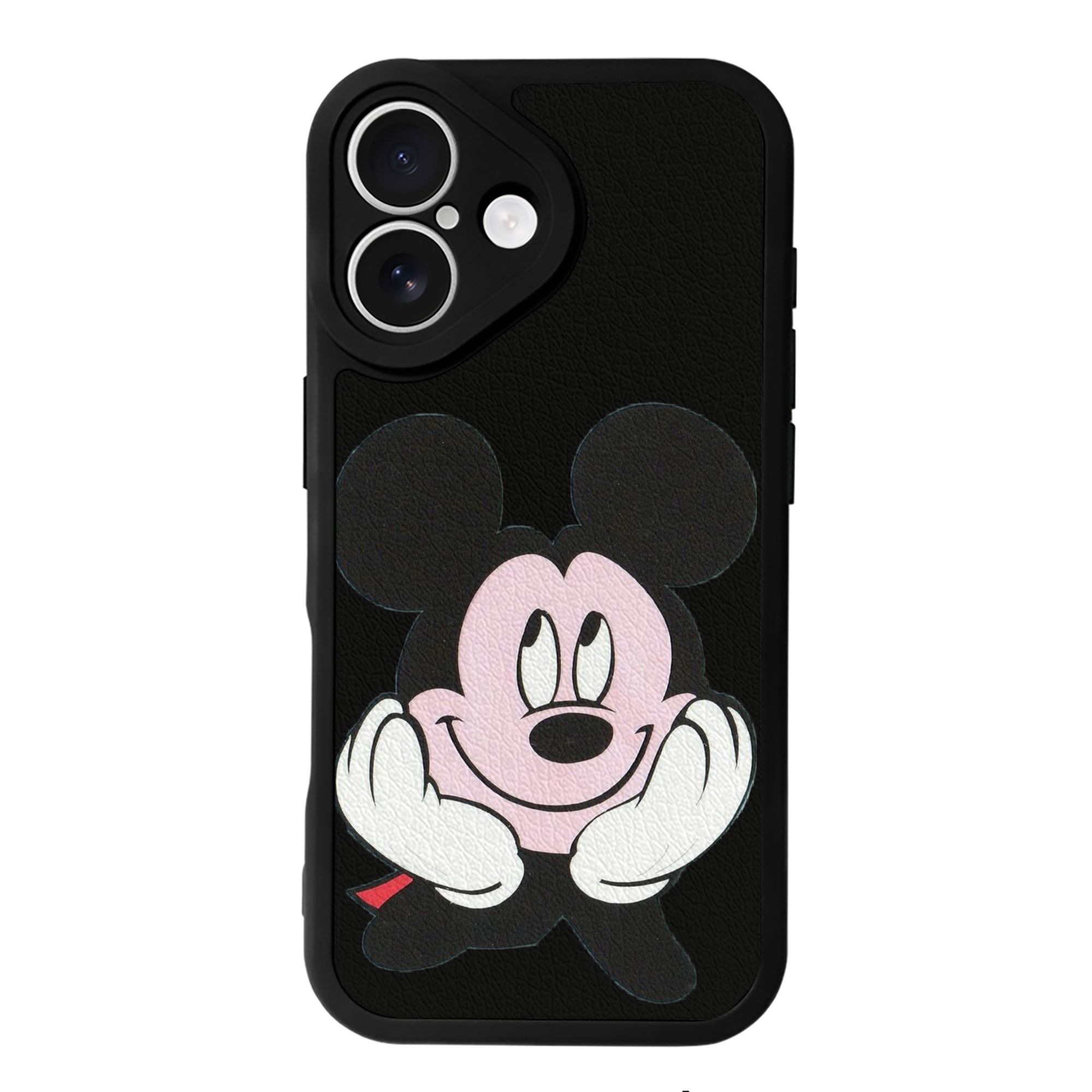 （画像用） ミッキーマウス Mickey Mouse 【iPhone 16シリーズ対応】シリコンスマホケース（レザー調） 材質：シリコン